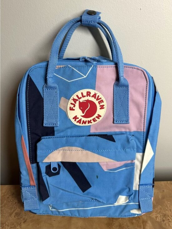 Fjällräven Other - Fjällräven Kånken Art Mini Backpack Blue Pink Geometric Print Kids School Bag